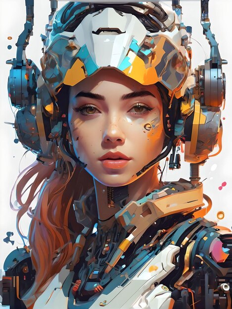 Enigma bella giovane ragazza cyberpunk