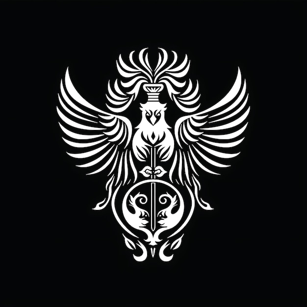 Enigmatico logo dell'insegna dell'Alleanza delle Arpie con un'Arpia che afferra un logo creativo Design Tattoo Outline