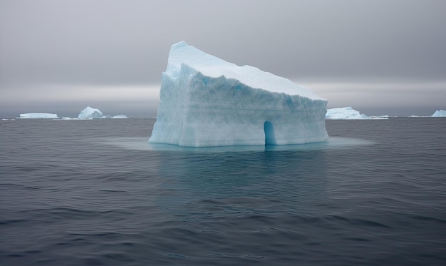 Enorme iceberg galleggiante avvistato nel mare polare Creazione utilizzando strumenti di intelligenza artificiale generativa