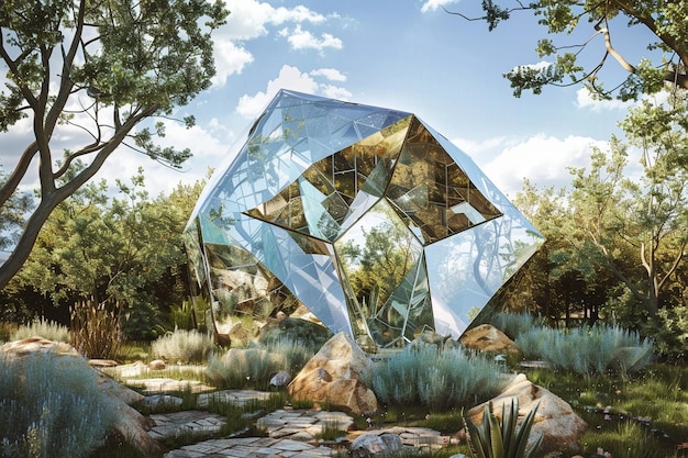 Entra nel Crystal Mirage Dwelling, una casa di riflessi generativi.