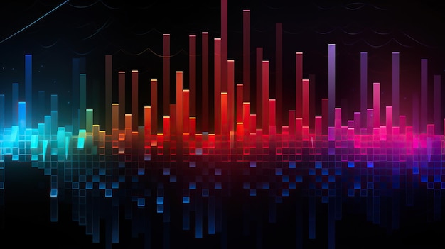 equalizzatore grafico a barre sfondo astratto