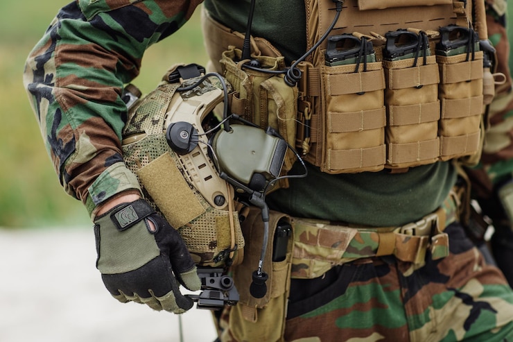 Equipaggiamento del soldato sul campo di battaglia