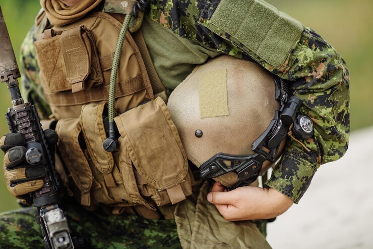Equipaggiamento del soldato sul campo di battaglia