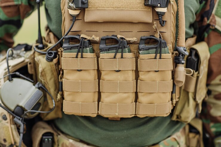 Equipaggiamento del soldato sul campo di battaglia