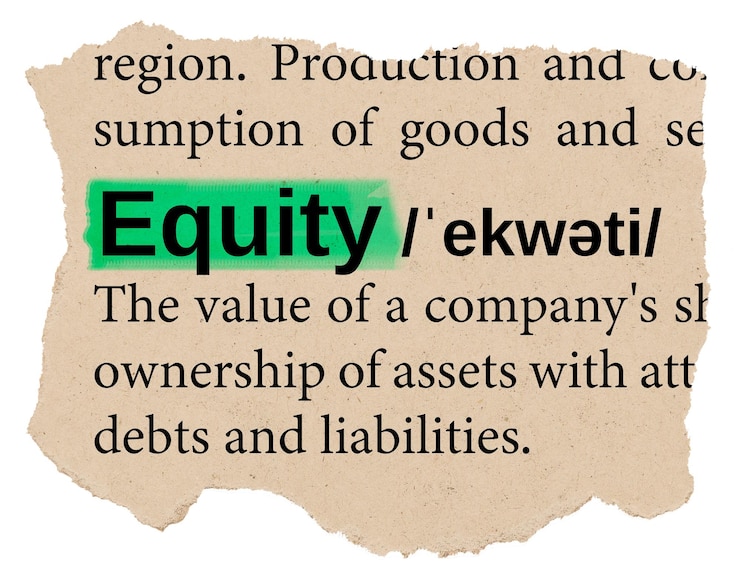 Foto equity png dizionario adesivo di parole efemera tipografia sfondo trasparente