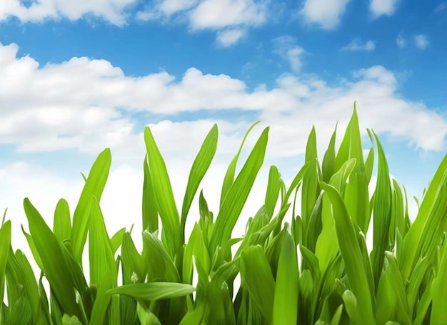 Erba verde con il cielo sullo sfondo