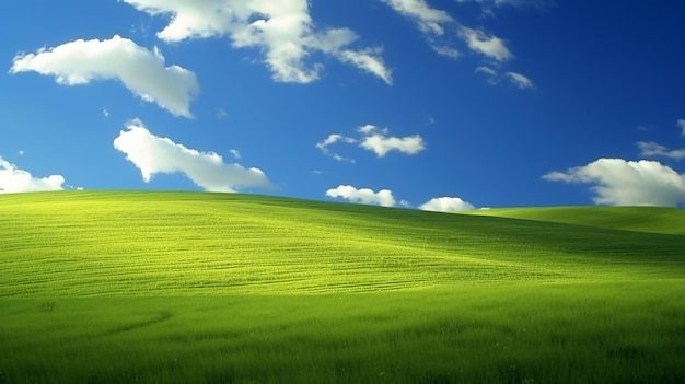erba verde e colline sullo sfondo