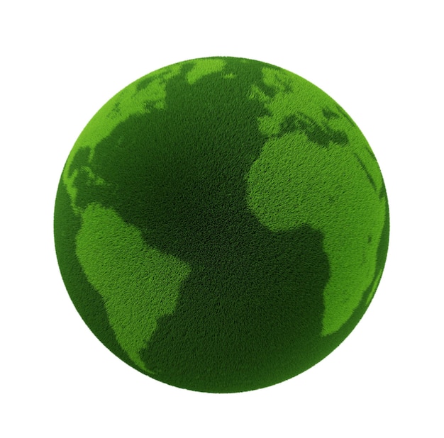 erba verde eco mondo Global Planet Earth sfondo isolato. illustrazione 3d