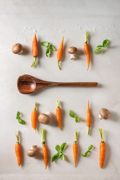 Erbe aromatiche e carote