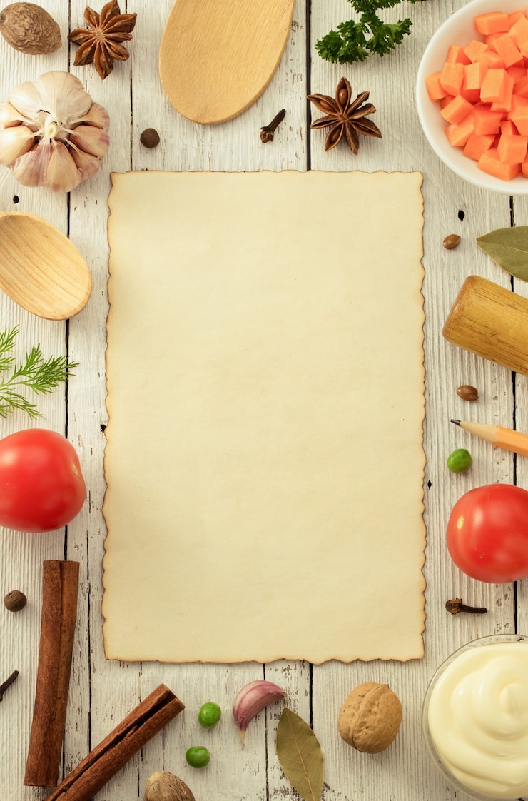 Foto erbe e spezie su legno