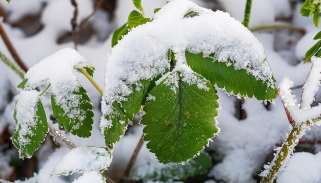 Erbe selvatiche congelate nella neve profonda