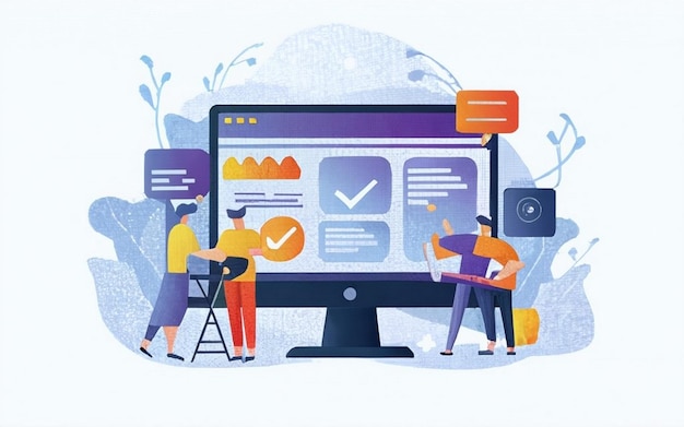ERP concetto di pianificazione delle risorse aziendali produttività e miglioramento dell'azienda sito web illustrativo