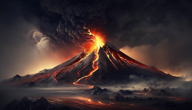 Eruzione vulcanica disastri naturali IA generativa