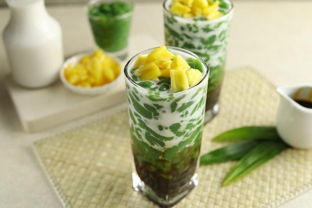 Es cendol nangka o jackfruits è il tradizionale dessert ghiacciato dell'Indonesia