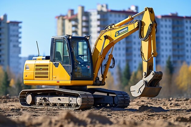 Escavatore a cucchiaia rovescia da cantiere IA generativa