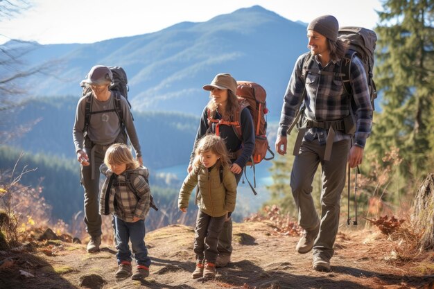 Escursione in famiglia in montagna