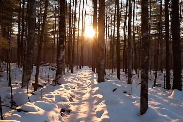 Escursione invernale nella foresta La tranquillità della natura
