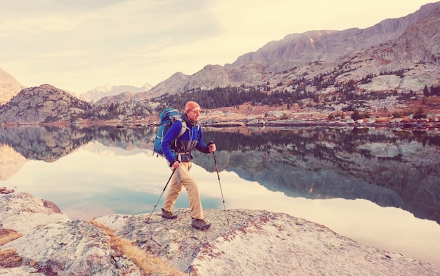 Escursione nella Wind River Range nel Wyoming, USA. Stagione autunnale.