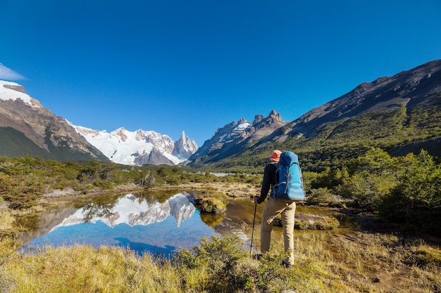Escursione nelle montagne della Patagonia, Argentina