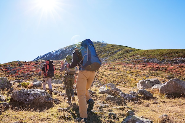 Escursione nelle montagne Kackar nella Turchia orientale, stagione autunnale.