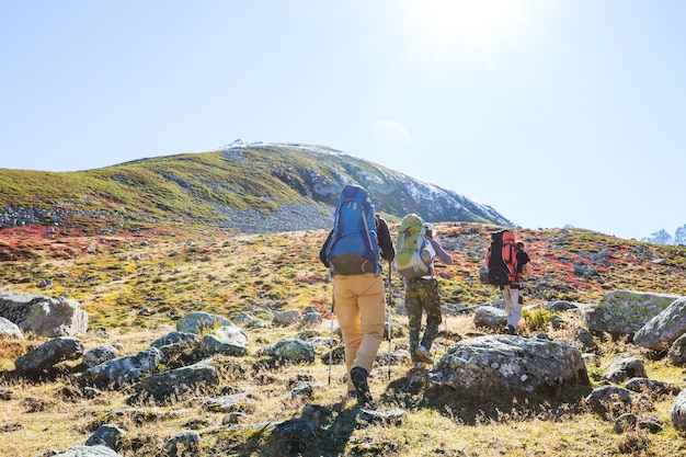 Escursione nelle montagne Kackar nella Turchia orientale, stagione autunnale.