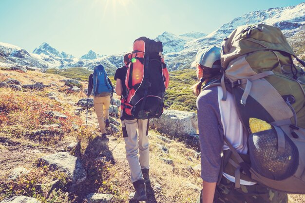 Escursione nelle montagne Kackar nella Turchia orientale, stagione autunnale.