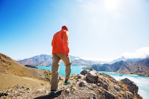 Escursioni e passeggiate in Nuova Zelanda. Concetto di viaggio e avventura