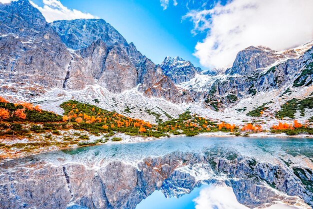 Escursioni nel parco nazionale Alti Tatra Escursioni dal lago bianco al lago verde nel paesaggio montano Zelene pleso Slovacchia