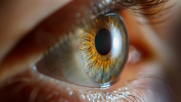 Esempio di visione con astigmatismo un errore di rifrazione che provoca distorsioni o sfocature IA generativa