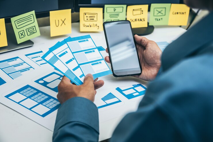 Esperienza utente Ux er layout dello smartphone web.