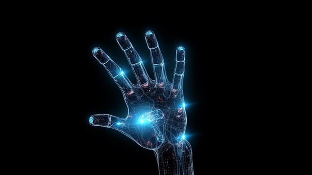 Esplora le scansioni ossee insieme alle immagini delle mani della tecnologia dell'intelligenza artificiale