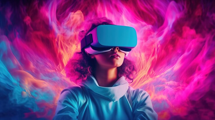 Esplorando il metaverso futuristico con l'intelligenza artificiale generativa del visore VR