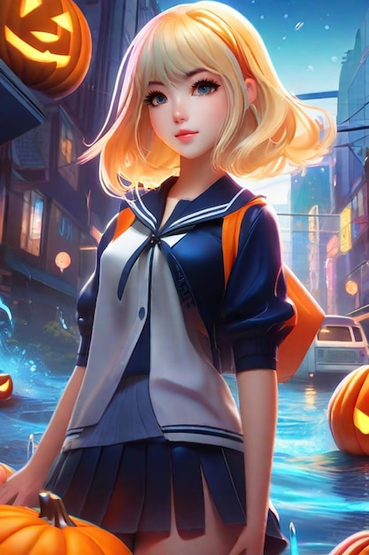 Esplorando lo spirito di Halloween di Tokyo Blonde Korean Anime School Girl's Night