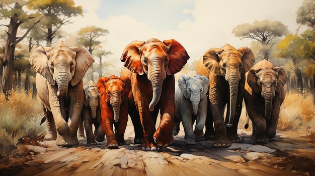 Esplorazione artistica della Giornata mondiale degli animali Affascinanti illustrazioni di orsi scimmie tigri leoni giraf