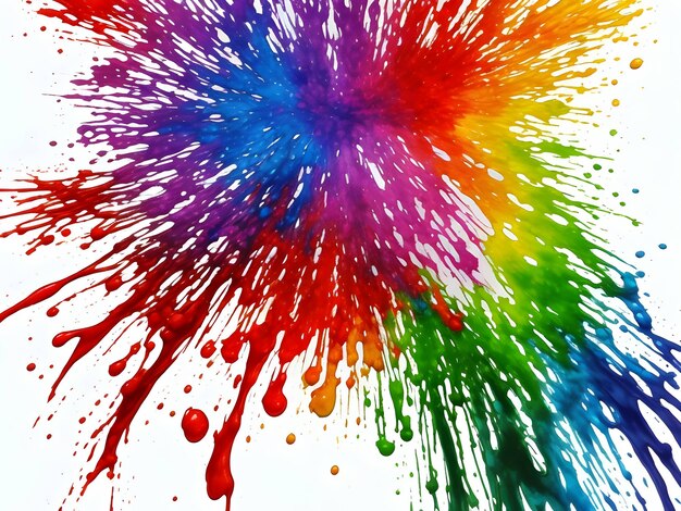 Esplosione colorata con polvere di colore vivido ad alta velocità Generativo ai