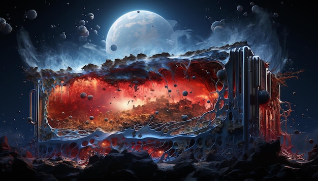Esplosione del pianeta in un altro rendering 3D dell'universo