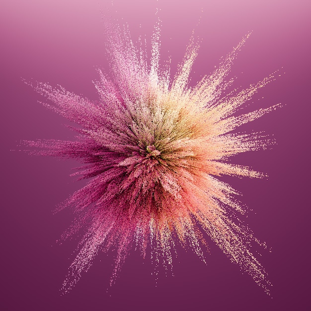 Esplosione di colore astratto. illustrazione 3d, rendering 3d.