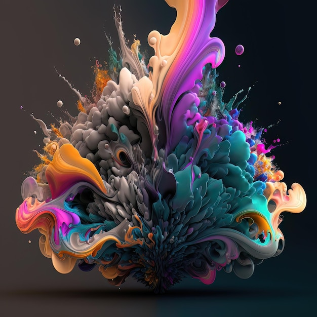 Esplosione di colori con colori multipli. IA generativa