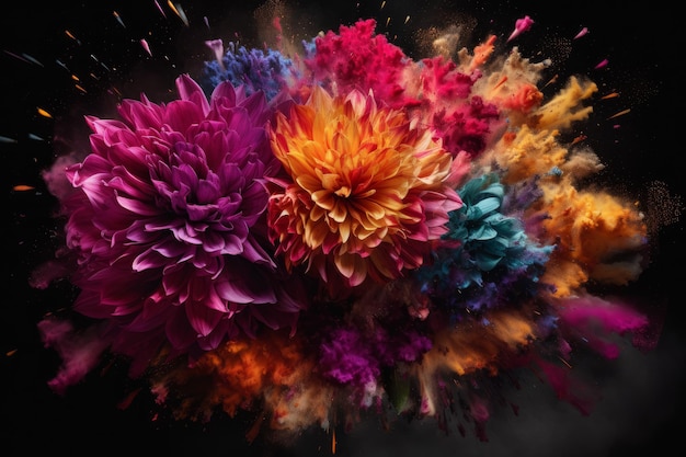 Esplosione di foto di fiore Caduca il corpo del cervello Generare Ai