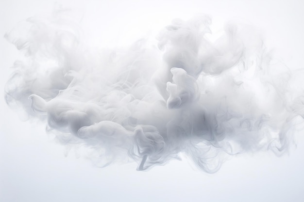 Esplosione di fumo isolata su sfondo bianco IA generativa