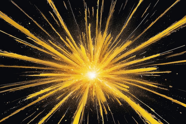Esplosione di fuochi d'artificio in tonalità gialle