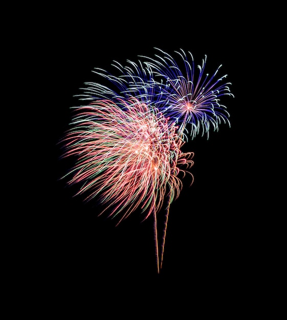 Esplosione di fuochi d&#39;artificio sul cielo notturno