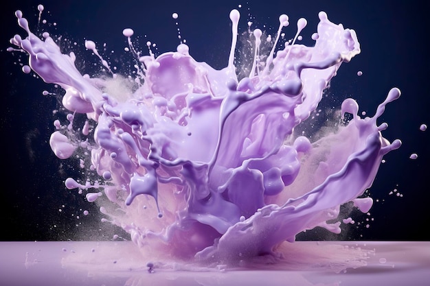 Esplosione di latte color pastello IA generativa
