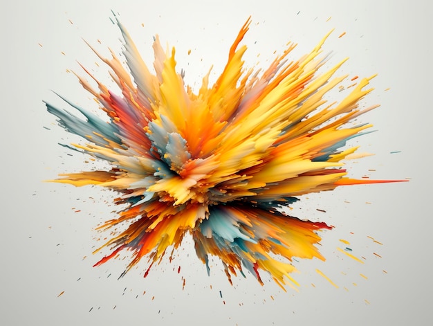 Esplosione di liquido a spruzzi realistici su uno sfondo leggero Ai Illustrazione generativa