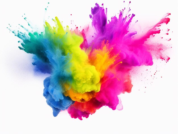Esplosione di polvere colorata di vernice arcobaleno colorato Holi