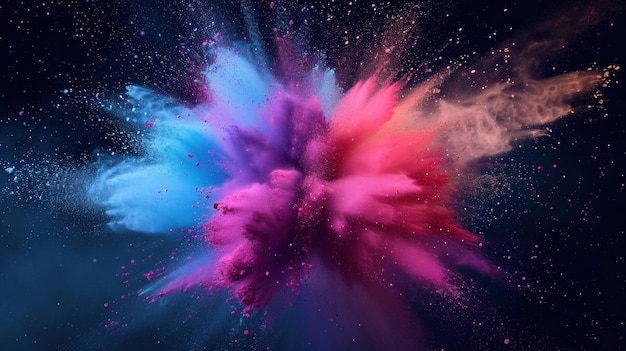 Esplosione di polvere colorata IA generativa