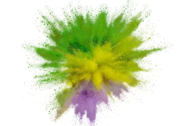 Esplosione di polvere colorata. Polvere astratta del primo piano sul contesto. Esplosione colorata. Dipingi holi
