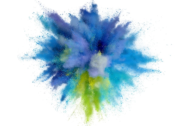 Esplosione di polvere colorata. Polvere astratta del primo piano sul contesto. Esplosione colorata. Dipingi holi