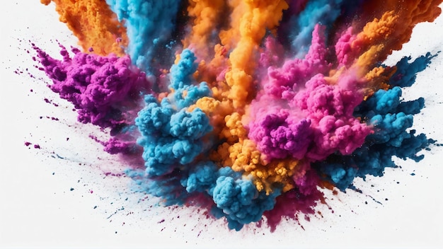 Esplosione di polvere colorata Polvere astratta di primo piano sullo sfondo