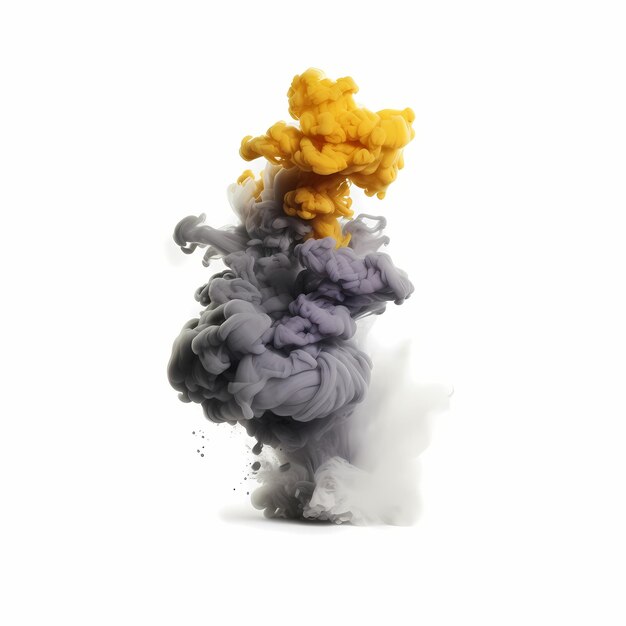 Esplosione di polvere colorata su sfondo bianco gradiente
